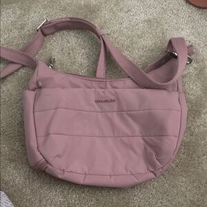 Travelon Pink Crossbody Bag with Sporty Design anti theft